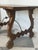 Beautiful rustic Spanish/Mediterranean style console table featuring a substantial wood plank top,carved wooden legs and...