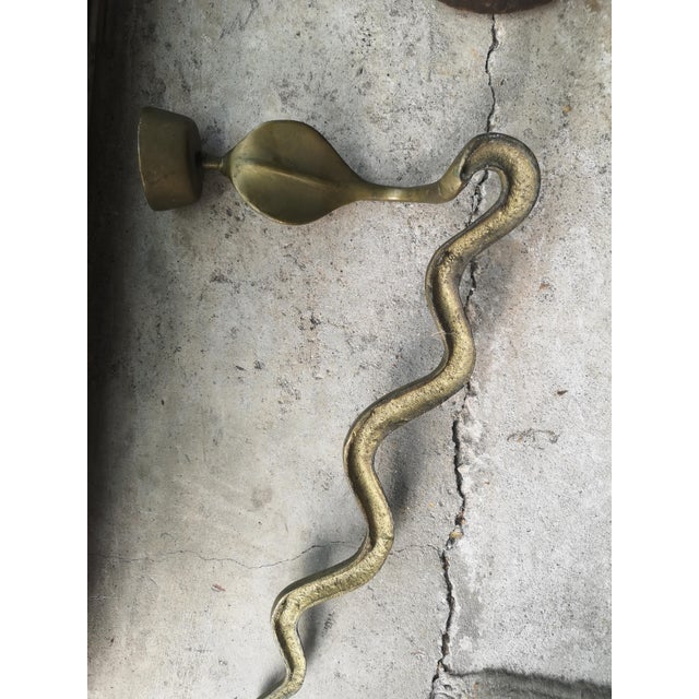 Gold Snake Wall Candleholder, 1970s For Sale - Image 6 of 11