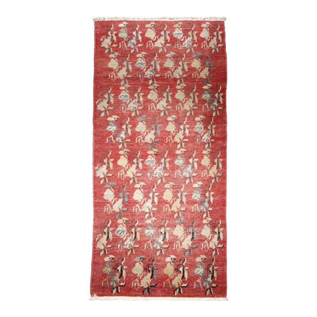 Vintage Anatolian Tribal Rug – Red Ground With Symbolic Motifs For Sale