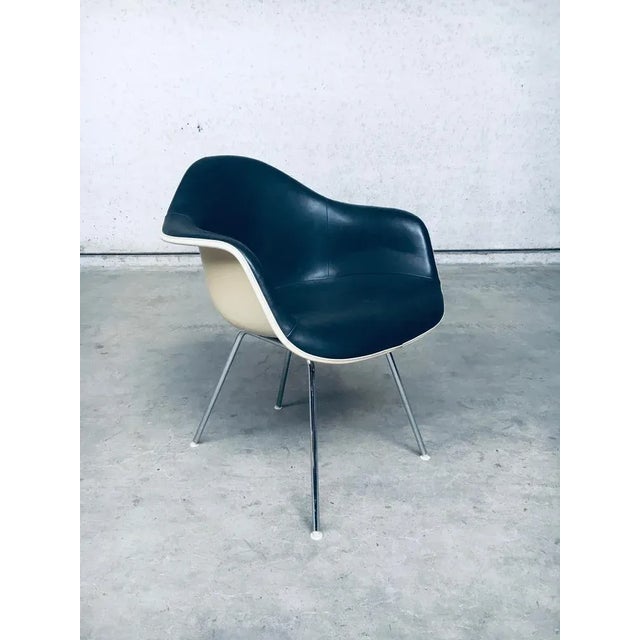 Mid-Century Modern Mid-Century Black Leather Dax Armchair by Charles & Ray Eames for Herman Miller, 1960s For Sale - Image 3 of 17