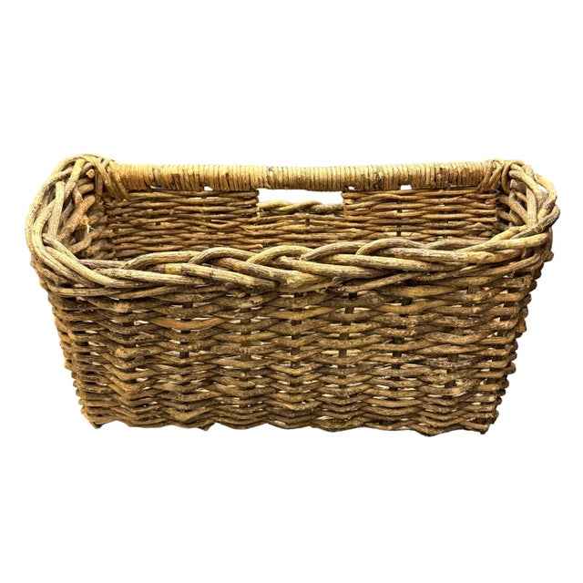 French Woven Wicker Garden Trug For Sale - Image 4 of 12