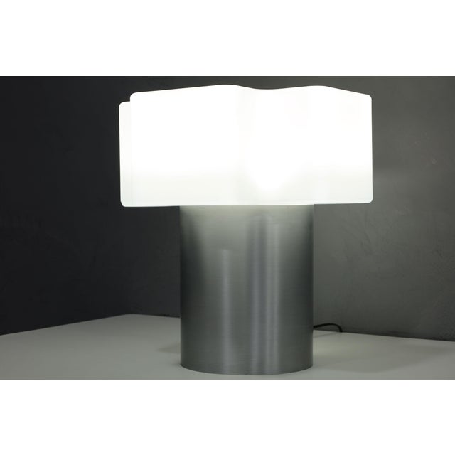 Italian Glass and Aluminum Table Lamp Made in Italy For Sale In Dallas - Image 6 of 8