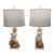 Hollywood Regency Natural Shell Lamps With Linen Shades - Pair For Sale