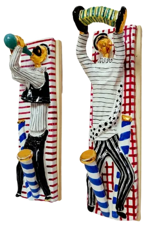 Italian Ceramic Pink Othello Coat Hanger for San Polo, 1950s, Set of 2