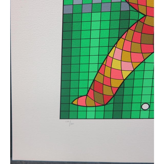 Vintage Victor Vasarely the Golfer LTD Serigraph, Hand Signed Art From 1989, Unframed For Sale In Denver - Image 6 of 8