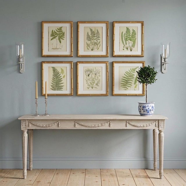 English Victorian Fern Engravings Botanicals Att. Anne Pratt in Gilt Faux Bamboo Frames - Set of 6 For Sale - Image 9 of 10