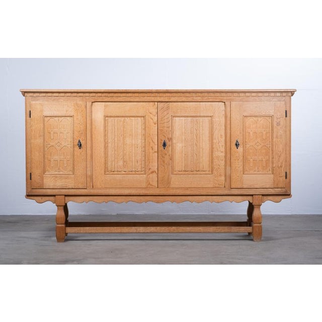 Brown Vintage Oak Sideboard by Henning Kjærnulf for EG Møbler, Denmark, 1960s For Sale - Image 8 of 14