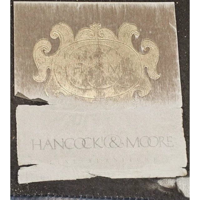 Hancock & Moore Blue Leather Sofa Nailhead Trim Three Cushions Outstanding For Sale - Image 12 of 13