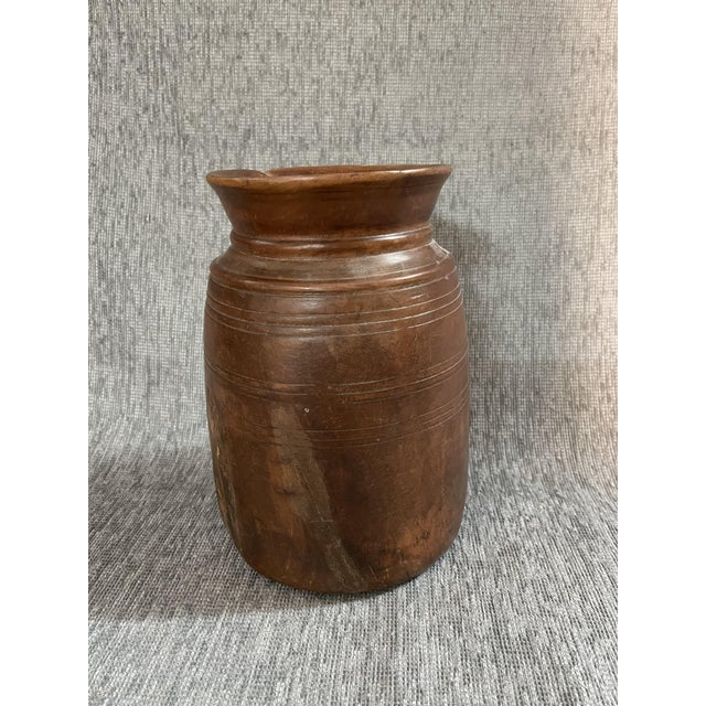 Brown Wood Himachal Pot, 1950s For Sale - Image 8 of 8