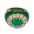 Contemporary Vintage 1.50 Carat Emerald Diamond 18k Yellow Gold and Enamel Cluster Ring, Size 4 For Sale - Image 3 of 6