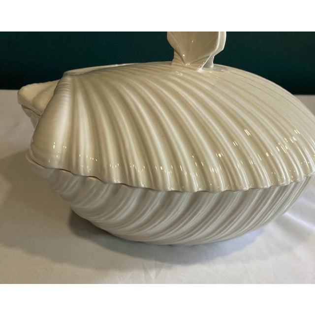 Italian Italian Covered Shell Dish With Oyster Handle For Sale - Image 3 of 10