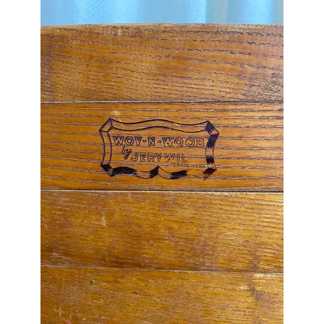 Wood & Rattan Handled Basket For Sale - Image 4 of 5