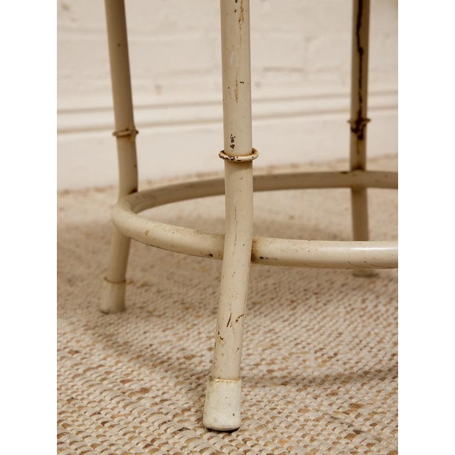 Vintage Bamboo-Style Metal Stool For Sale - Image 4 of 9