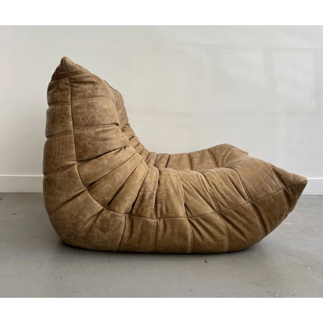Mid-Century Modern Togo Lounge Chair in Leather by Michel Ducaroy for Ligne Roset, 1973 For Sale - Image 3 of 7