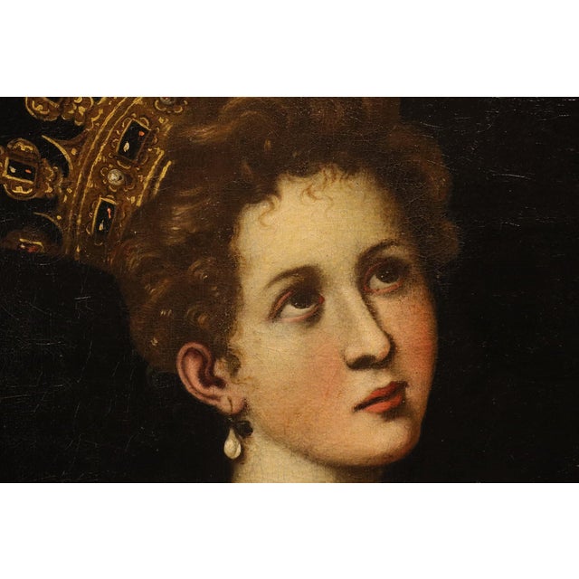 Francesco Curradi, Saint Catherine of Alexandria Curradi, 17th Century, Oil Painting on Canvas, Framed For Sale - Image 13 of 16