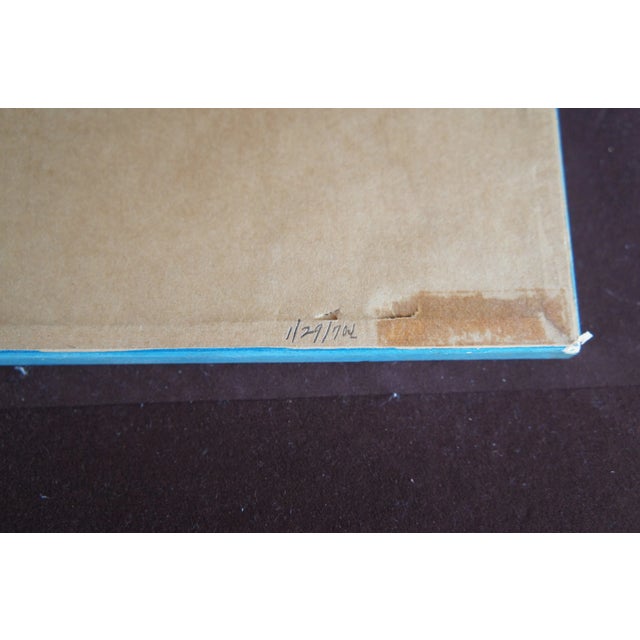 Beige Mid 20th Century Vintage Bigatti Colored Asian Pagoda Buddhist Temple Engraving, Framed For Sale - Image 8 of 10