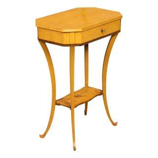 Austrian Biedermeier 19th Century Table with Octagonal Top and Divided Drawer For Sale