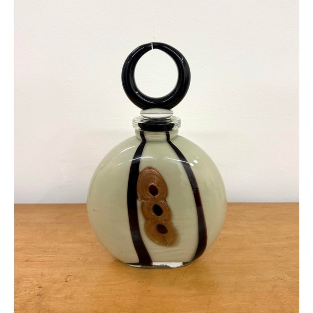 Italian Vintage Hand Blown Lidded Glass Vessel For Sale - Image 3 of 7