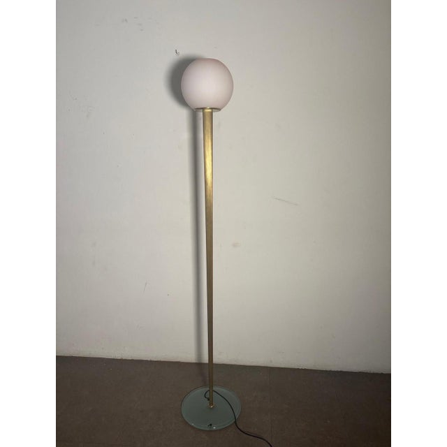 Postmodern Olimpia Floor Lamp in Brass and Glass by Antonangeli, 1980s For Sale - Image 3 of 15