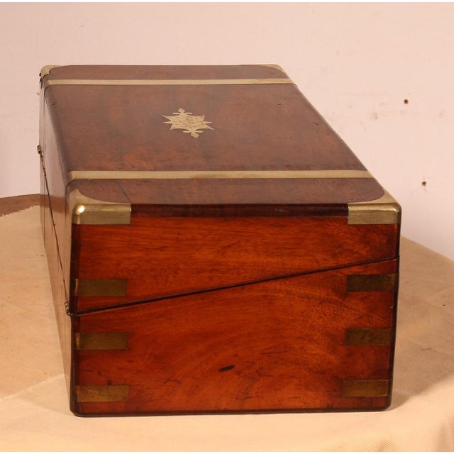 Marine Writing Desk in Mahogany with Hidden Compartment, 1800s For Sale - Image 4 of 14
