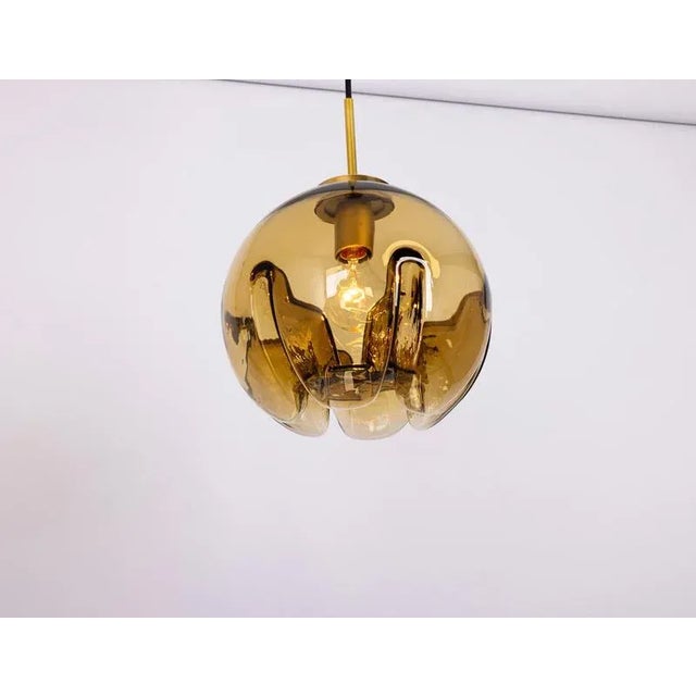 Petite Glass Pendant Light in the style of Mazzega, 1970s For Sale - Image 4 of 9