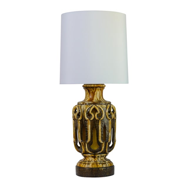 Just in this perfect example of Mid-Century Modern Drip Glazed Ceramic Lamps, Hand-Crafted, USA, 1960. This pair of Mid-...