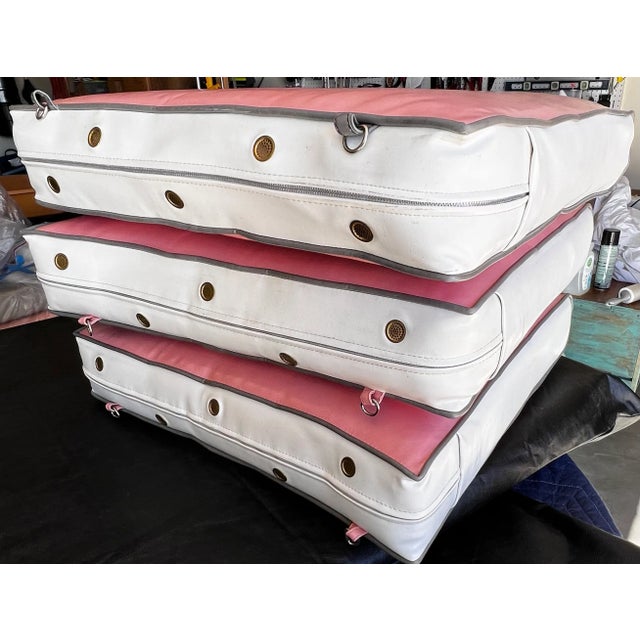 1980s Deco Streamline Moderne, Tubular Chrome, Sofa, Chair and Ottoman Custom Made by Jazz- Art Deco Revival Interiors California / New York For Sale - Image 11 of 12