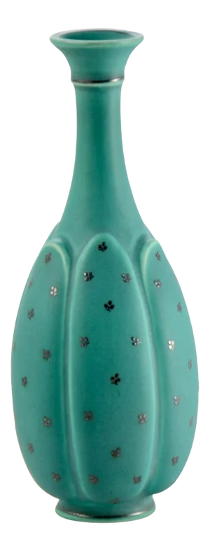 Aqua Sterling Overlay Gustavsberg Argenta Nova Vase