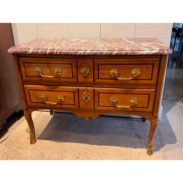 French 18th Century Marble Top French Commode For Sale - Image 3 of 14