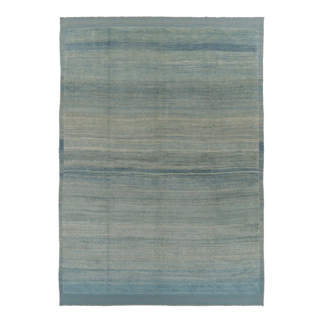 Rug & Kilim’s Contemporary Oversized Rug in Beige and Blue Tones For Sale