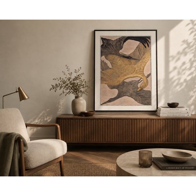 Not Yet Made - Made To Order Atelier Aria Lumae Theodoor Van Hoytema Three Cranes in Flight Dutch Symbolist Fine Art Gallery Board Print 18 X 24 For Sale - Image 5 of 14