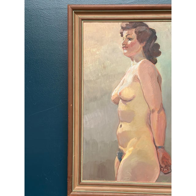 Original Mid Century Swedish Oil on Panel – “Nude Study” attributed to Gustaf Gunnar Johansson – Signed and Dated 1945,...