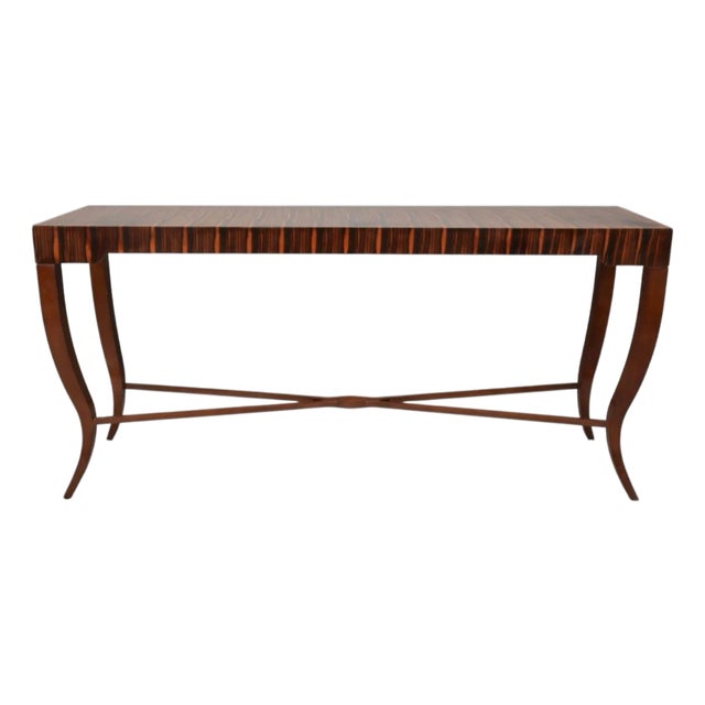 Late 20th-C. Organic Modern Exotic Kingwood Console Table For Sale