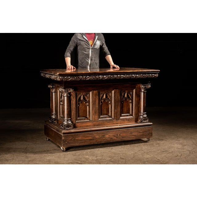 Early Oak Methodist Church Altar | Chairish