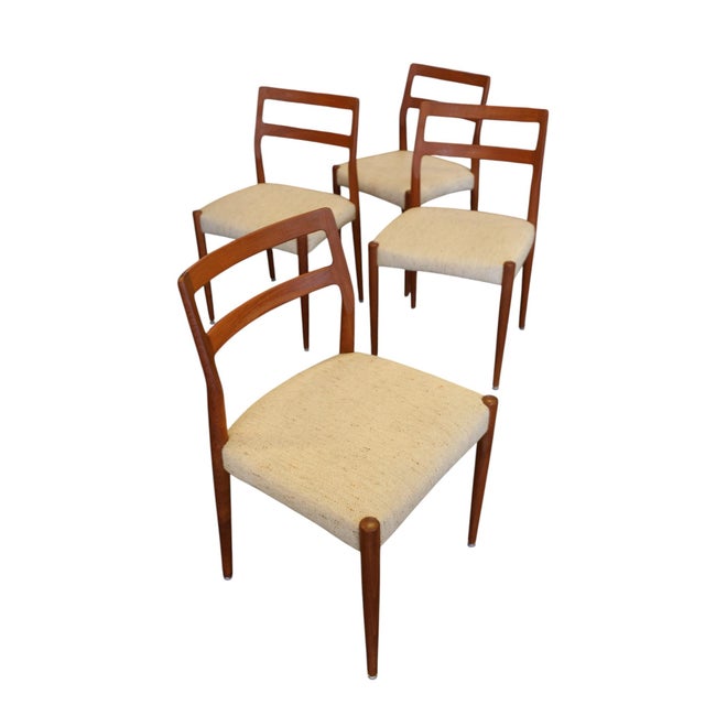 1970s Chairs in Teak and Leather by Henning Kjærnulf for KS Møbler, 1960s, Set of 4 For Sale - Image 5 of 14