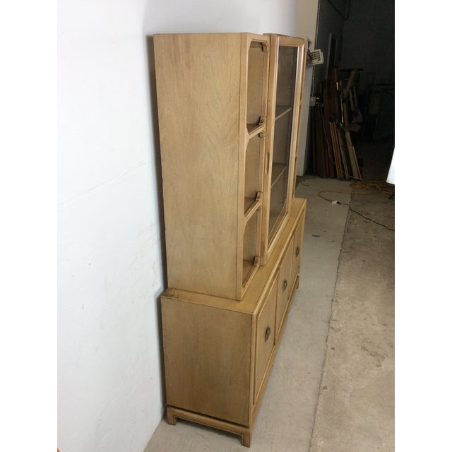 Mid Century Modern Two Piece China Cabinet With Limed Oak Finish For Sale - Image 12 of 18