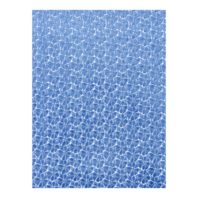 Sample - The House of Scalamandré Petal Velvet Fabric, Royal Blue For Sale
