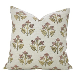 Fabdivine Linen Blend Block Print Pillow Cover – Chahat Design 14x14 Decorative Throw Cushion For Sale