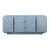 Metal Matthew Izzo Home Steele Blue Grasscloth Four Door Wrap Around Modern Buffet With Acrylic and Brass Hardware For Sale - Image 7 of 7
