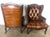 1930s Pair of French Leather Tufted Wingback Chairs C. 1930 For Sale - Image 5 of 13