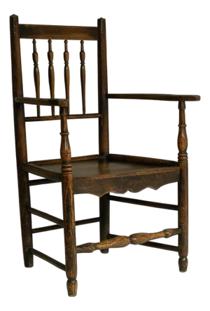 19th Century English Yorkshire Oak Spindle-Back Armchair