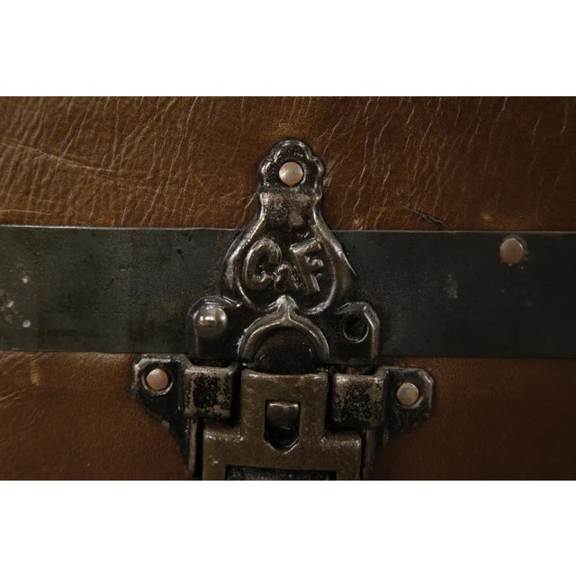 1920s Restored Crouch & Fitzgerald Leather Trunk, C 1920s, Signed For Sale - Image 5 of 18