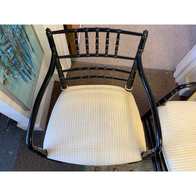 Wood 20th Century Faux Bamboo Chairs, Pair For Sale - Image 7 of 16