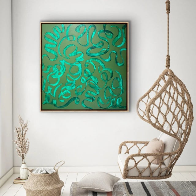 Original Abstract Painting Titled “Voir Vert” For Sale - Image 4 of 10