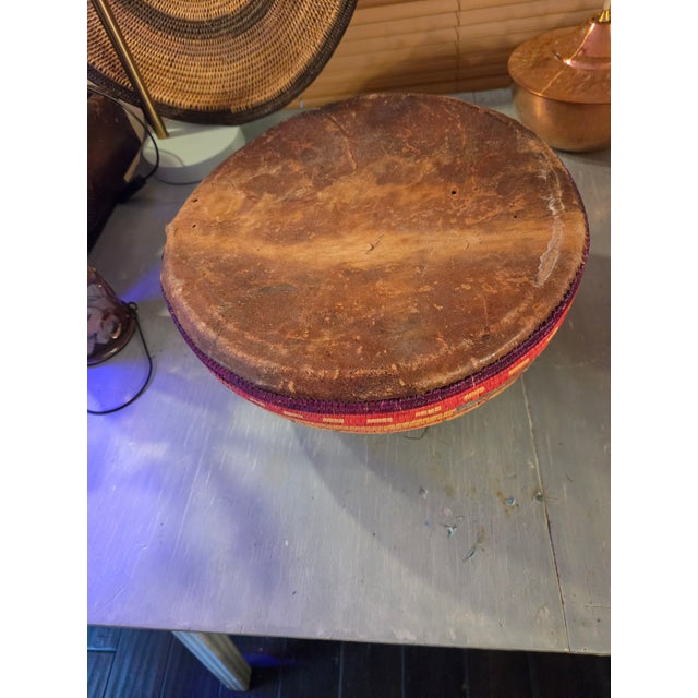 Vintage African Ceremonial Drum For Sale - Image 4 of 4