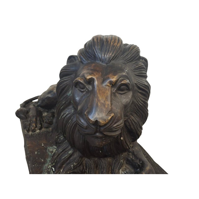 Monumental Bronze Lions, 1980, Set of 2 For Sale - Image 12 of 18