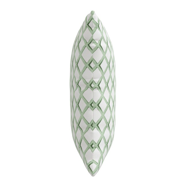 Spritely Home 18" Indoor/Outdoor Pillow in Sage Lattice For Sale - Image 4 of 6