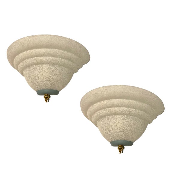 Cream Murano Glass Sconces, 1980s, Set of 2 For Sale - Image 8 of 8