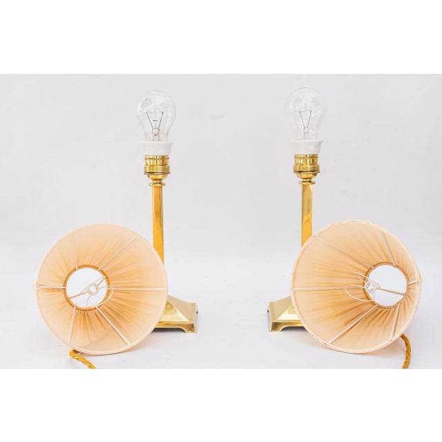 Art Deco Table Lamps with Fabric Shades, Vienna, Austria, 1920s, Set of 2 For Sale - Image 14 of 16