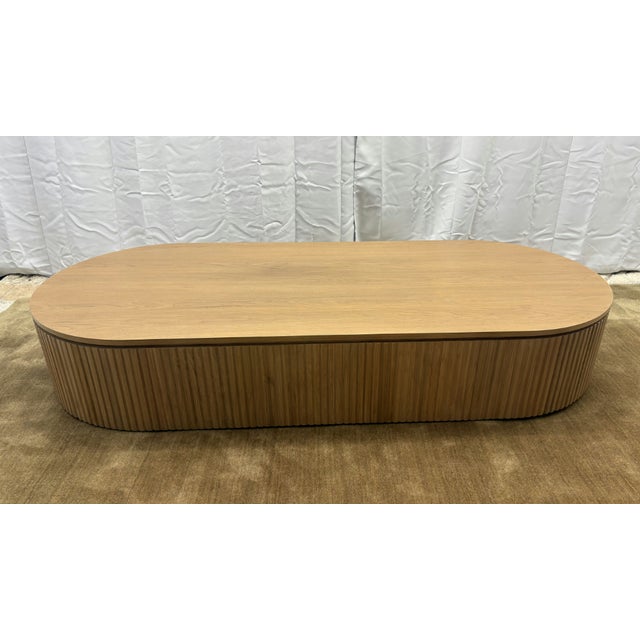 Rh Byron Coffee Table — 76” Natural Oak | Reeded American White Oak | Artisan Crafted For Sale - Image 18 of 18